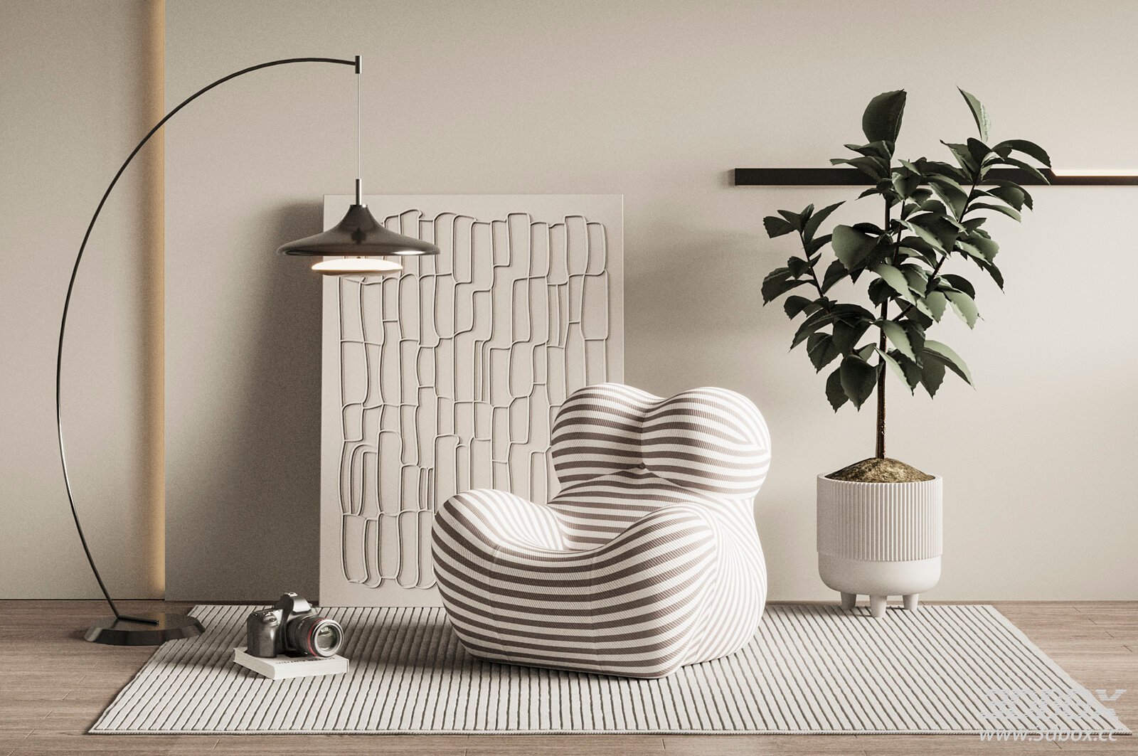Modern Living Room Armchair and Decor