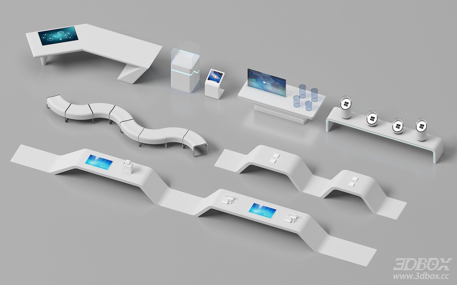 Modern Reception Desk 3D Model