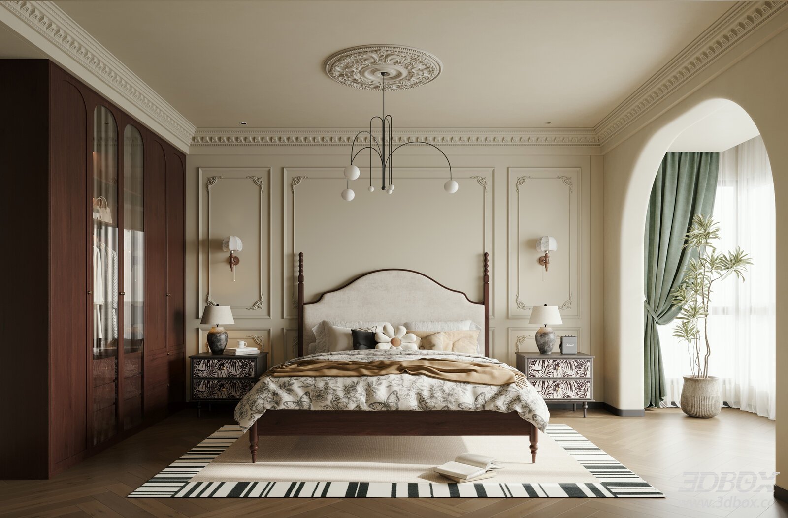 Elegant Bedroom 3D Model