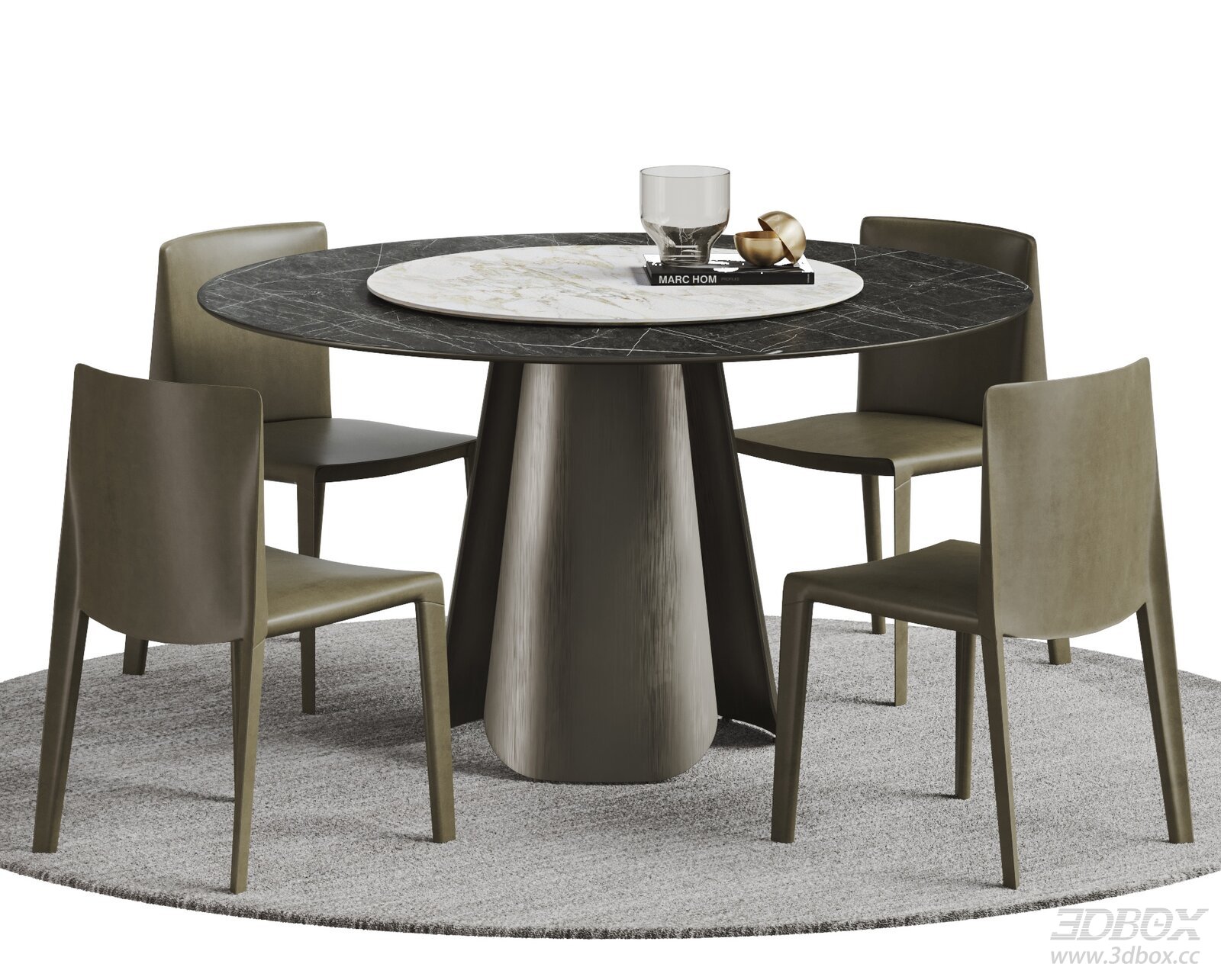 Modern Round Dining Table and Chair Set