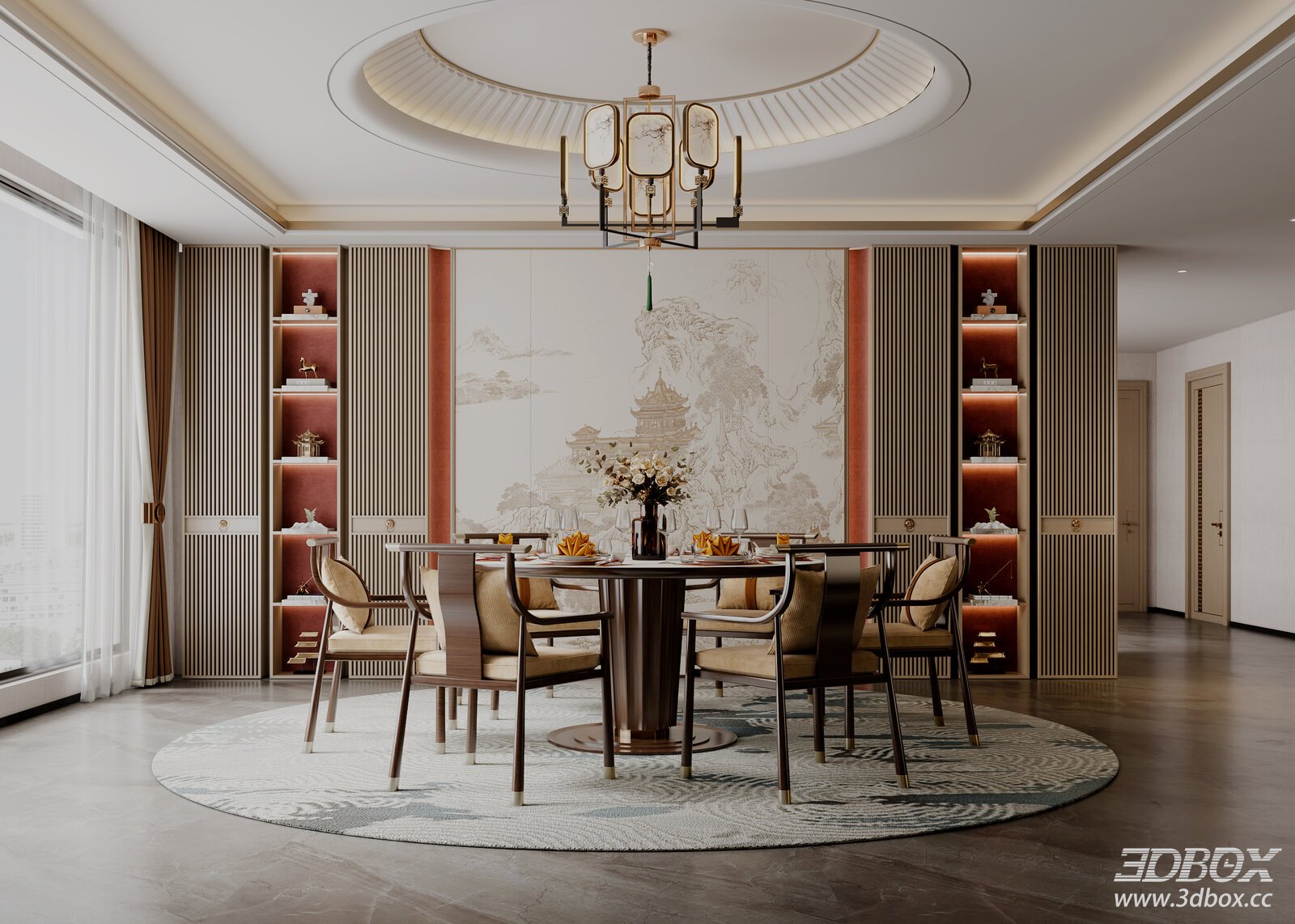 Modern Dining Room 3D Model