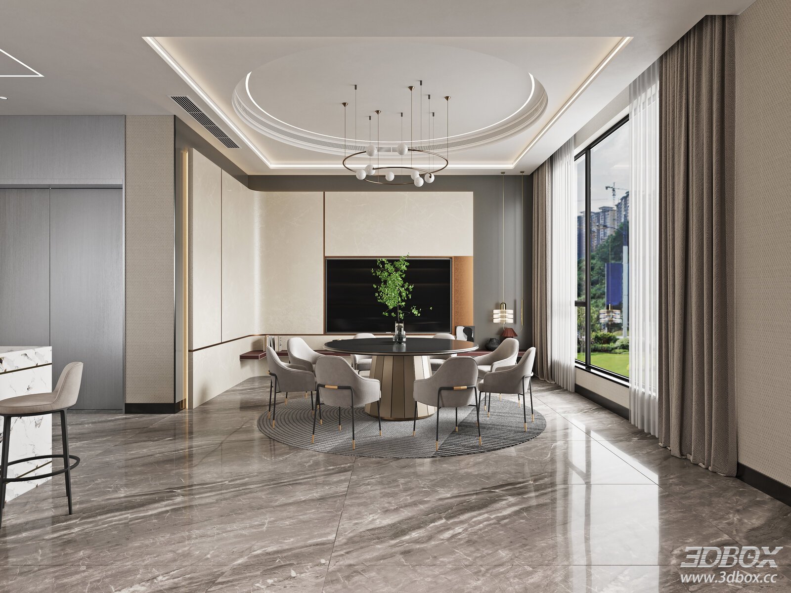 Modern Living Room 3D Model