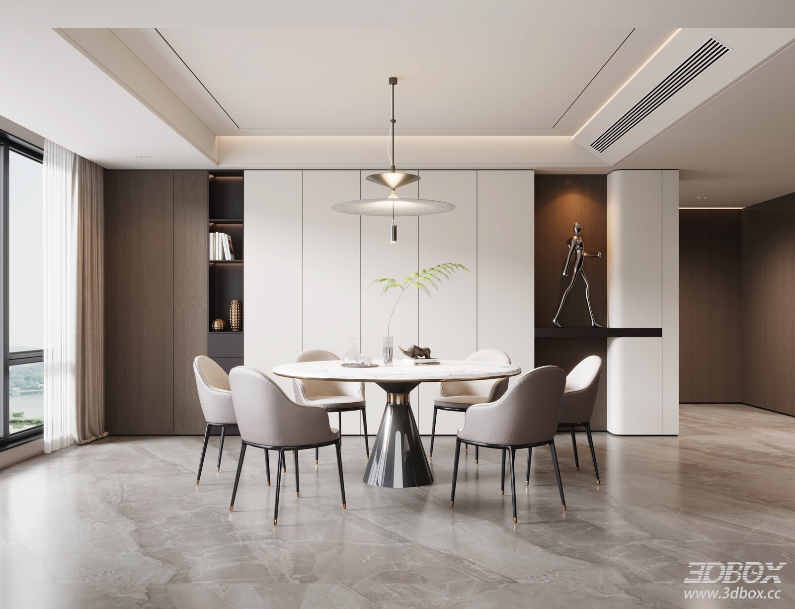 Modern Dining Room 3D Model