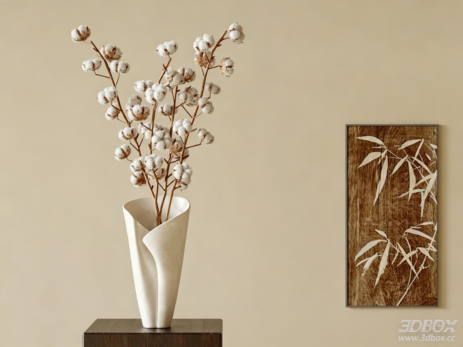 Modern Vase and Wall Decoration 3D Model