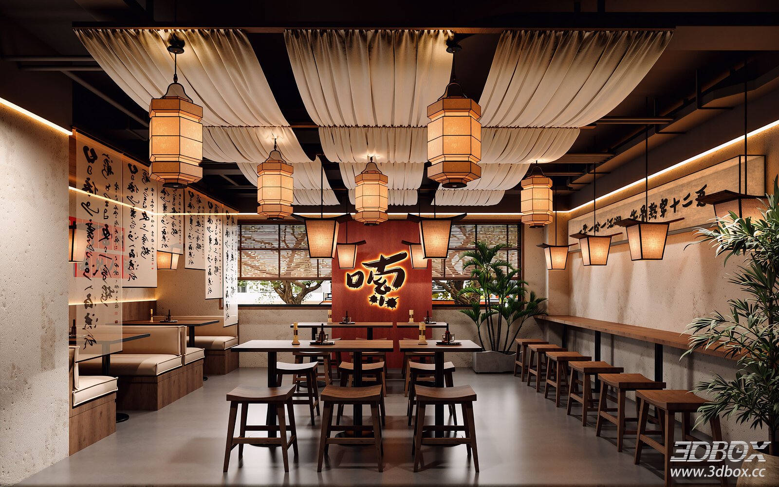 Chinese - style Restaurant 3D Model