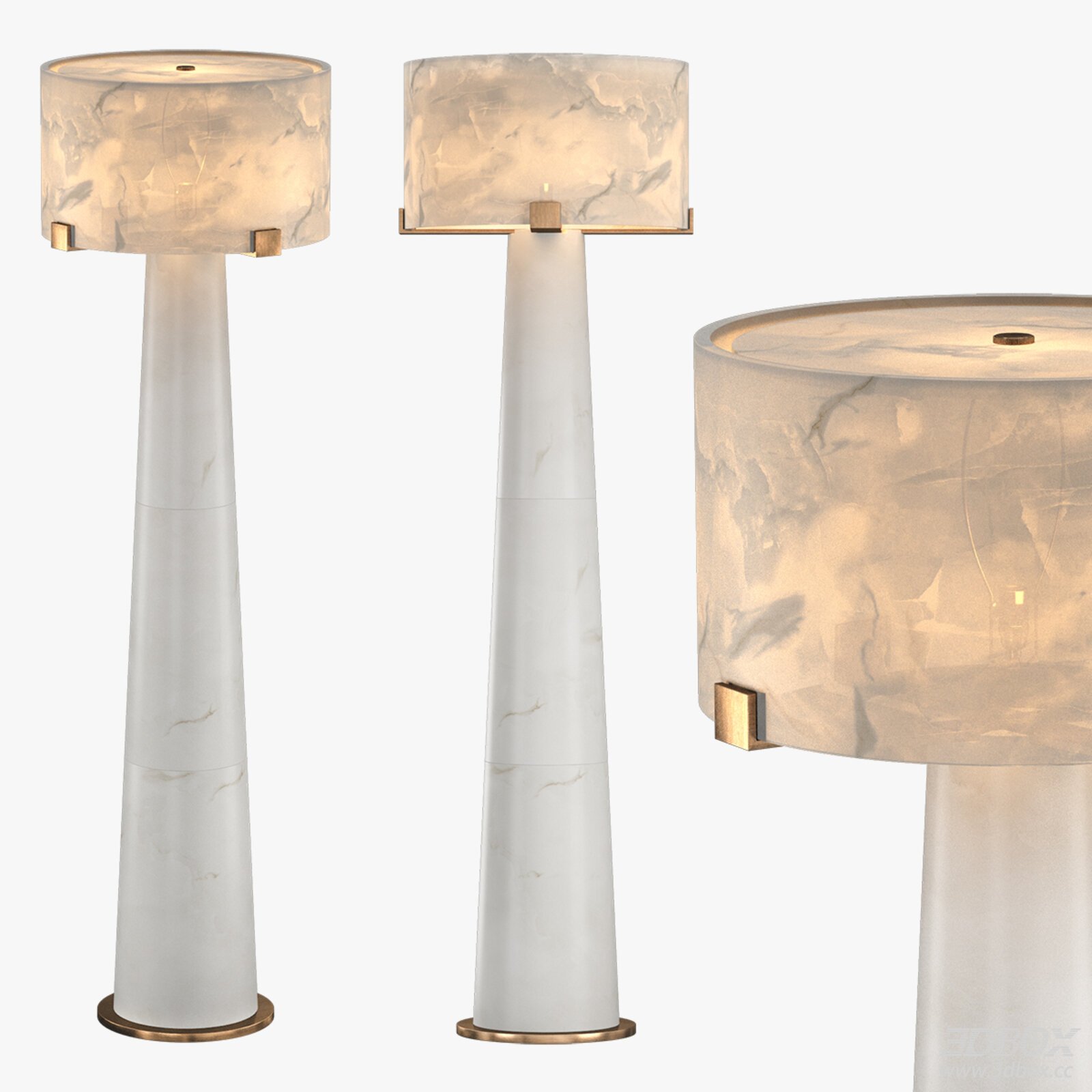 Modern Glass Metal Floor Lamp 3D Model