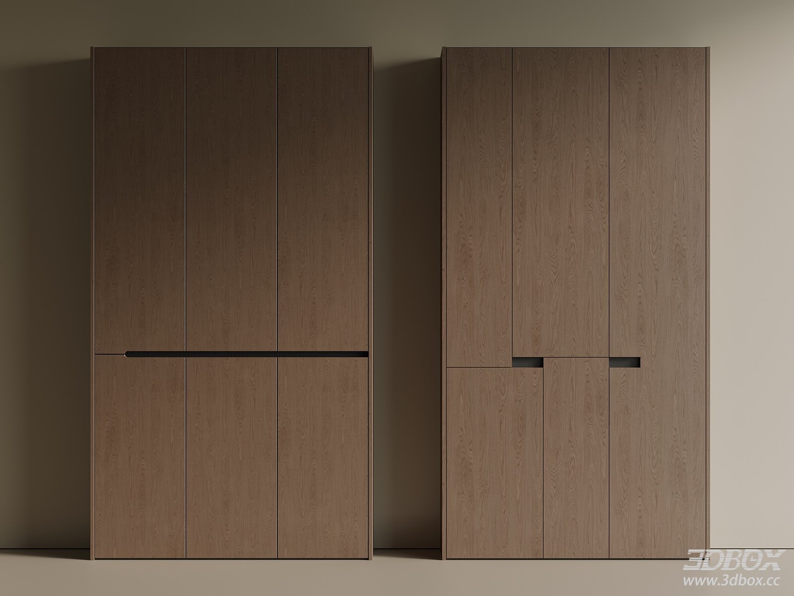 Modern Wooden Wardrobe 3D Model