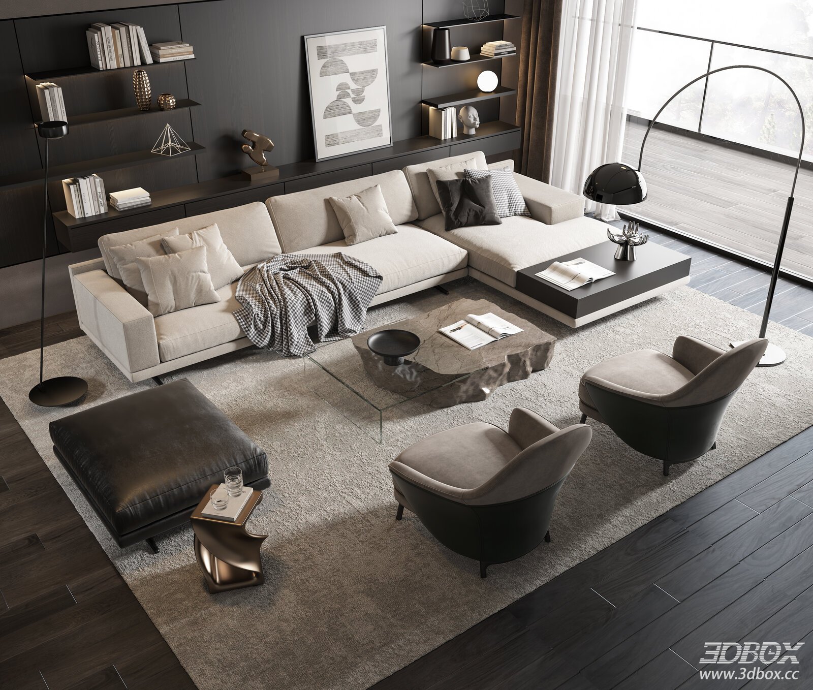 Modern Living Room Furniture 3D Model