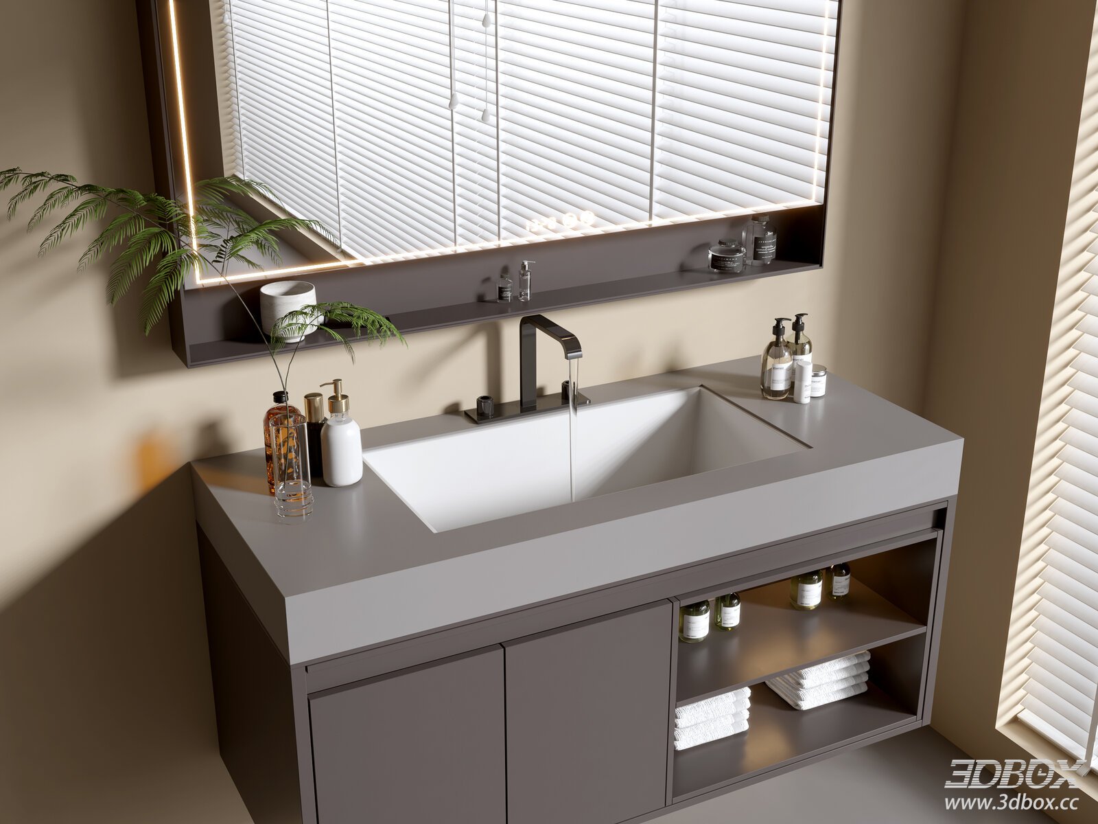 Modern Bathroom Vanity with Sink and Cabinet