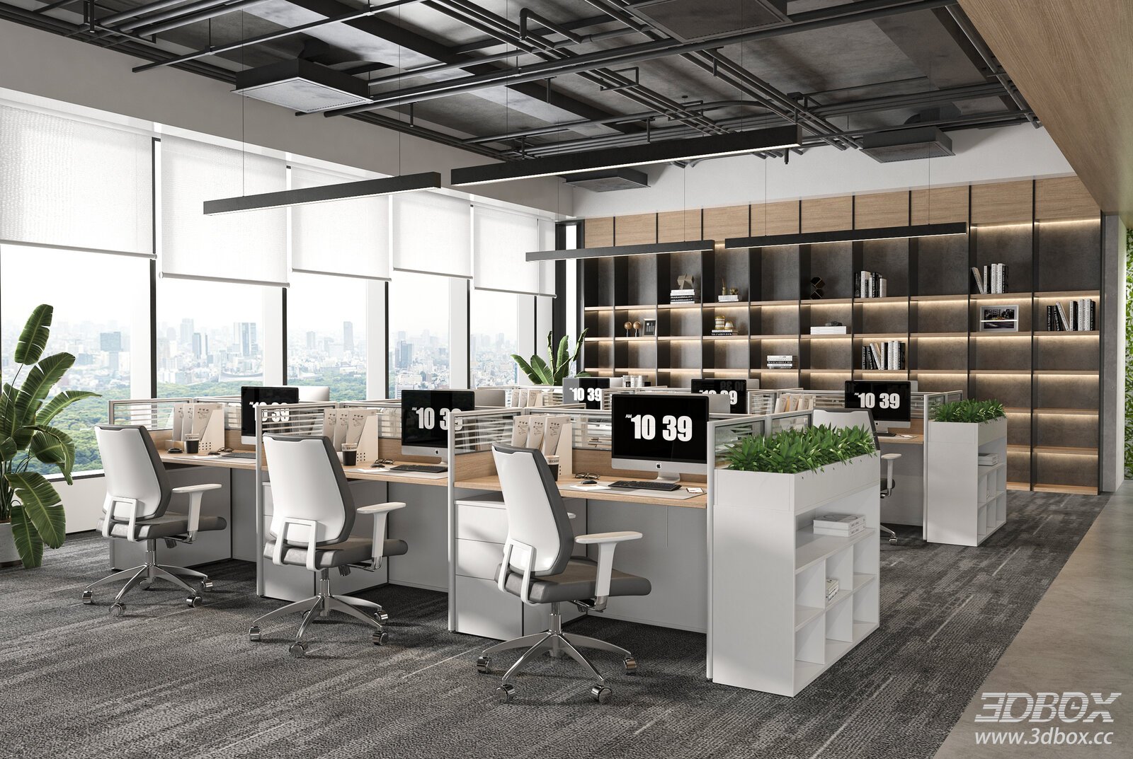 Modern Office Room 3D Model