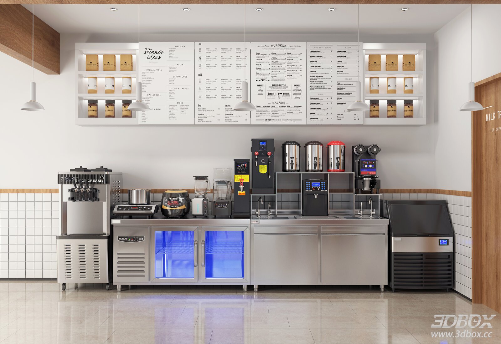 Restaurant Coffee Shop Kitchen 3D Model