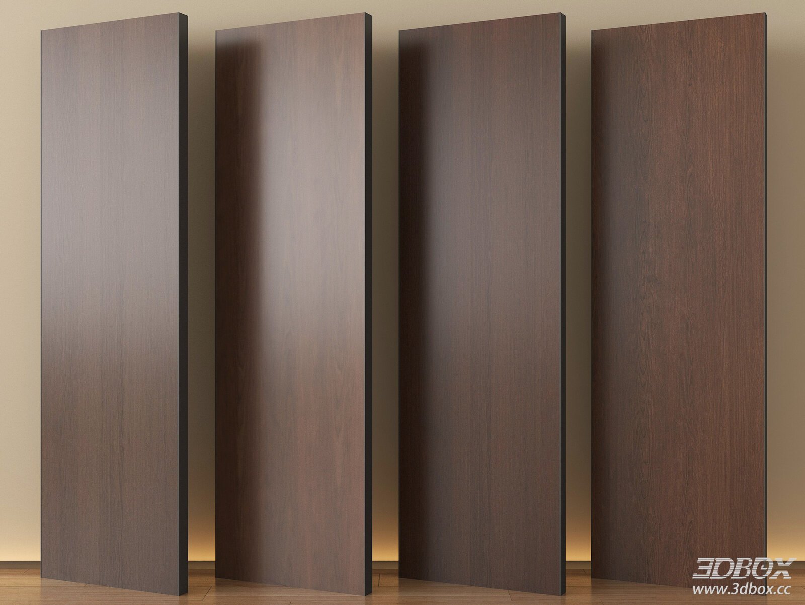 Wooden Wardrobe and Display Cabinets 3D Model