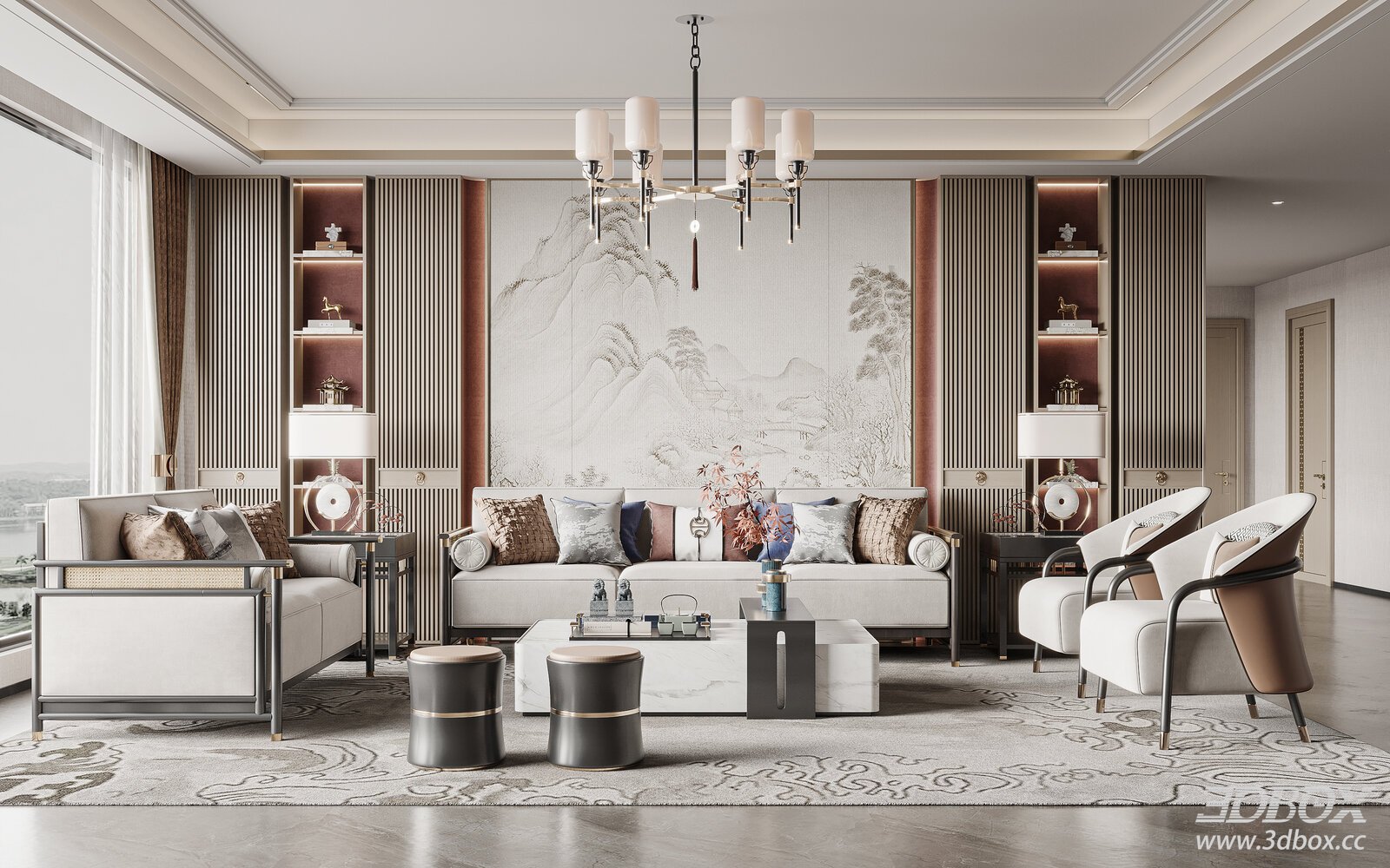 Modern Living Room 3D Model