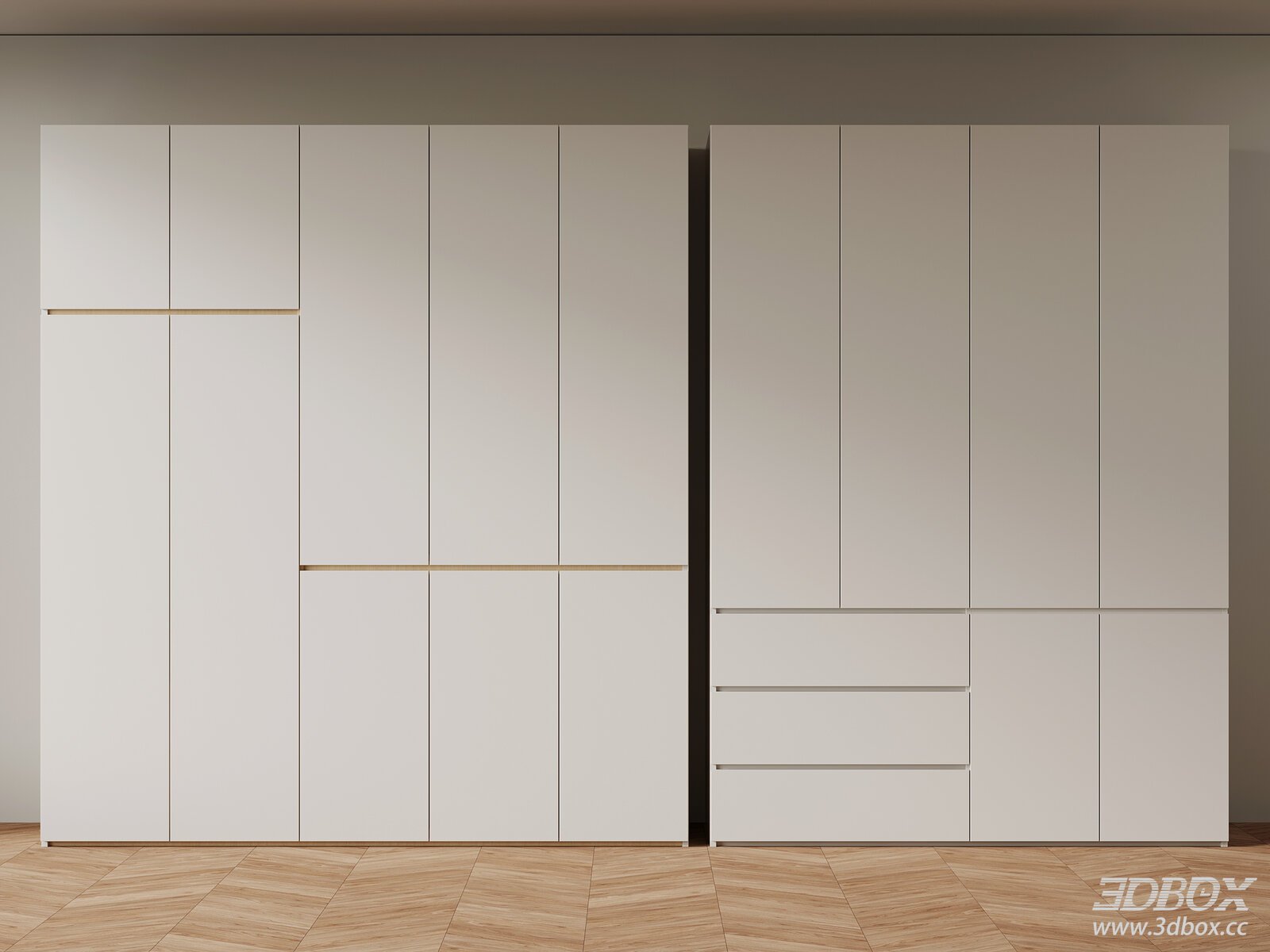 Modern White Wardrobe 3D Model