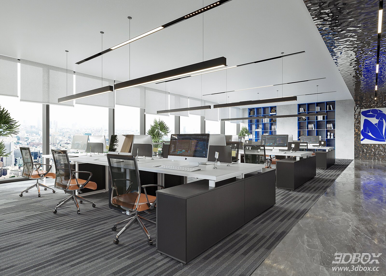 Modern Office Room 3D Model