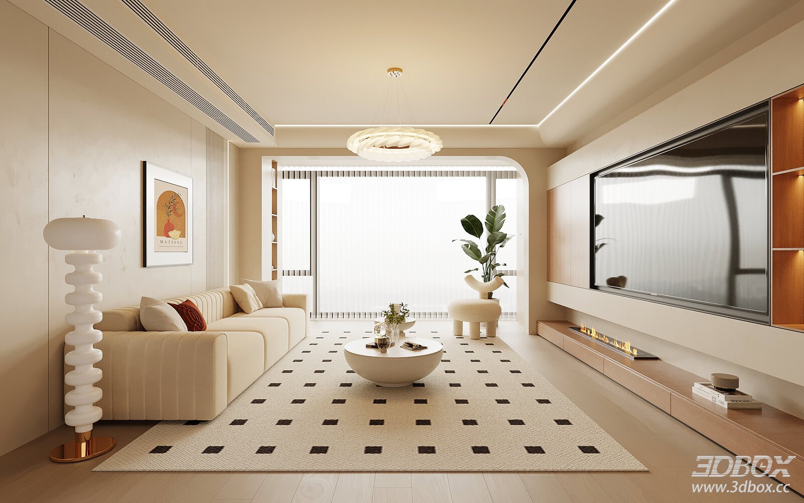 Modern Living Room 3D Model