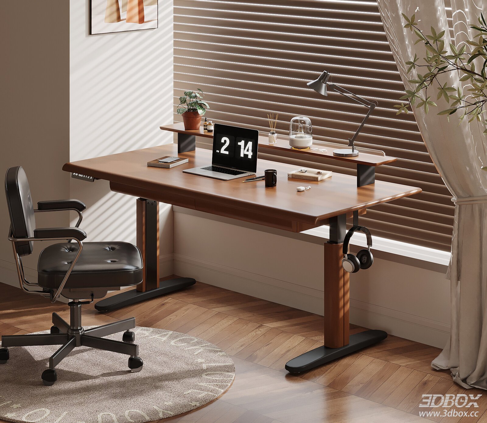 Modern Office Desk and Chair 3D Model
