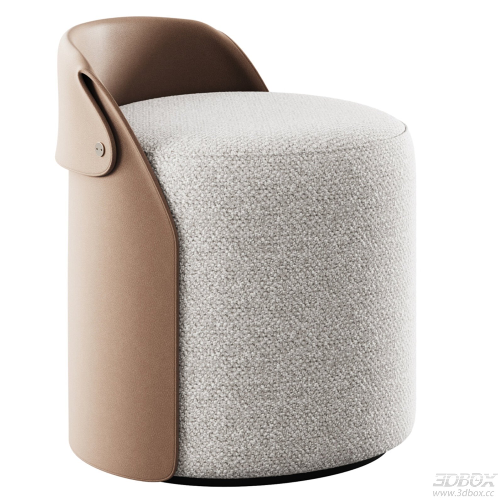 Modern Fabric and Leather Stool