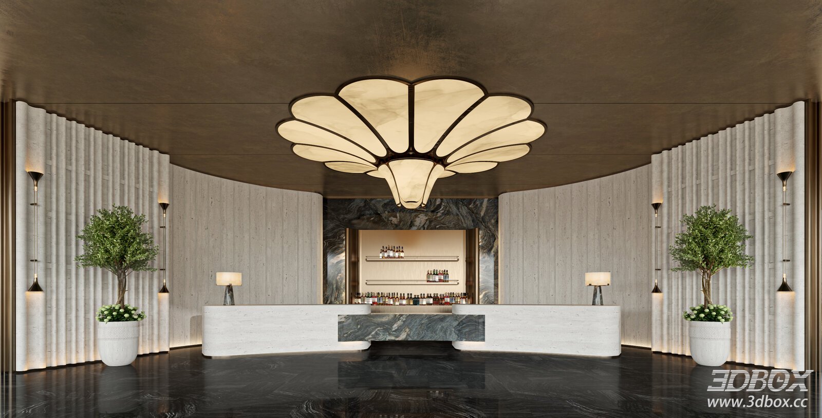 Modern Reception - Lobby Interior Model
