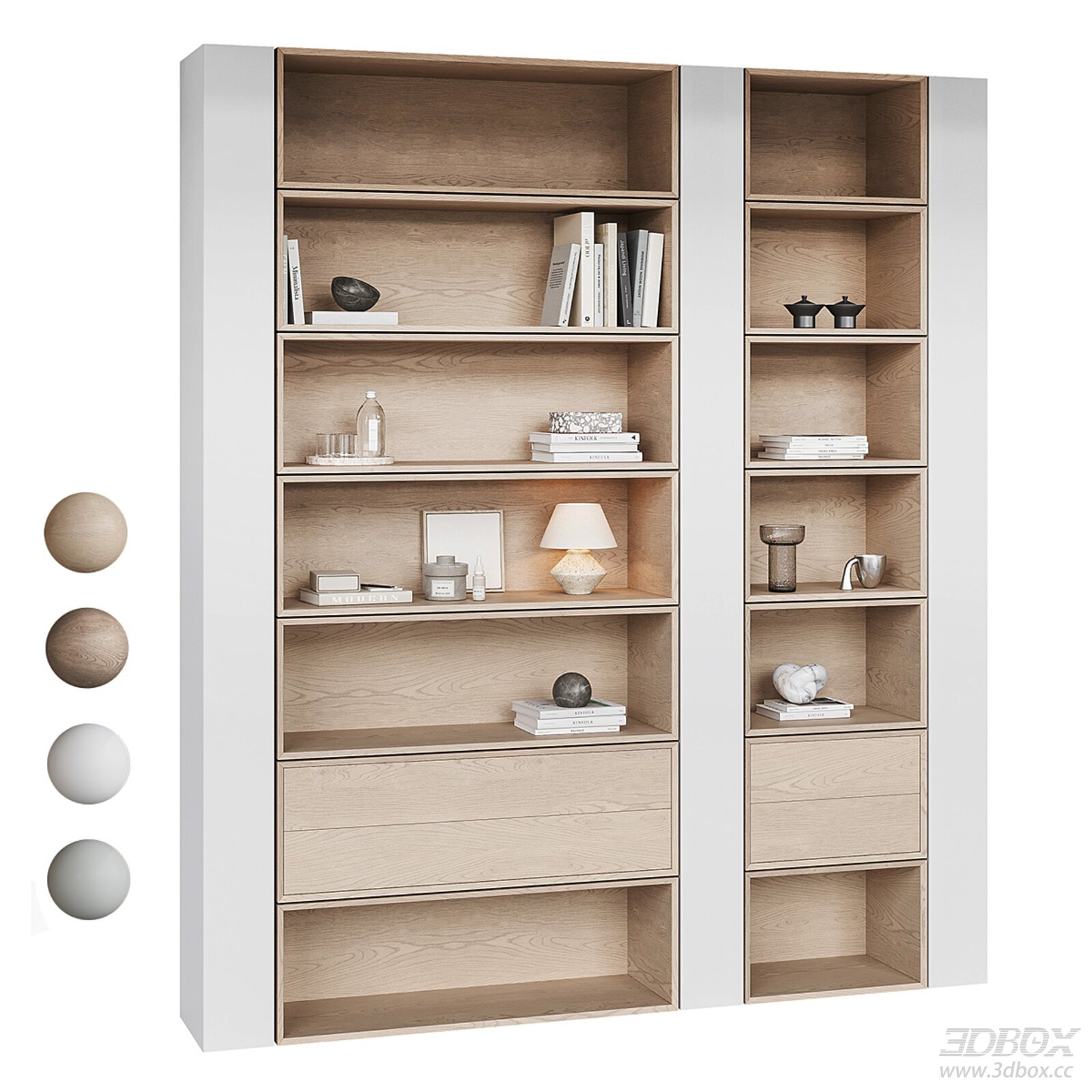 Modern Wooden Cabinet with Decorations