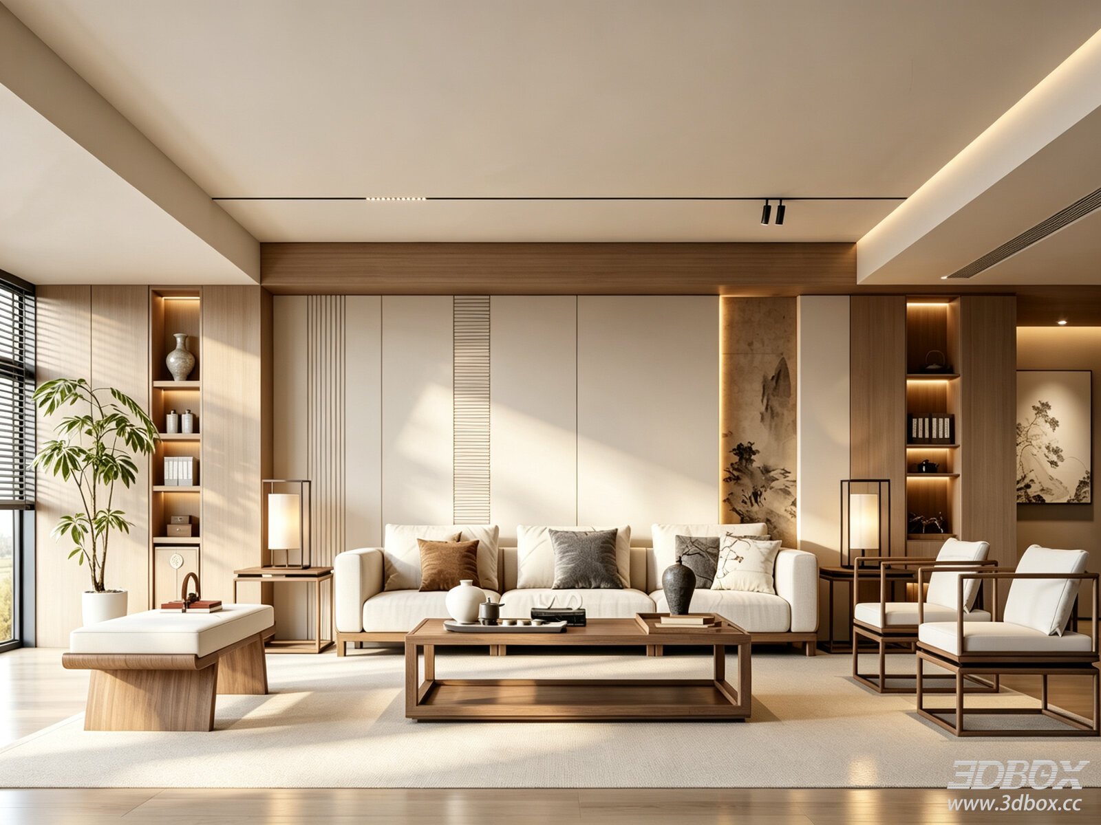 Modern Living Room Interior with Furniture