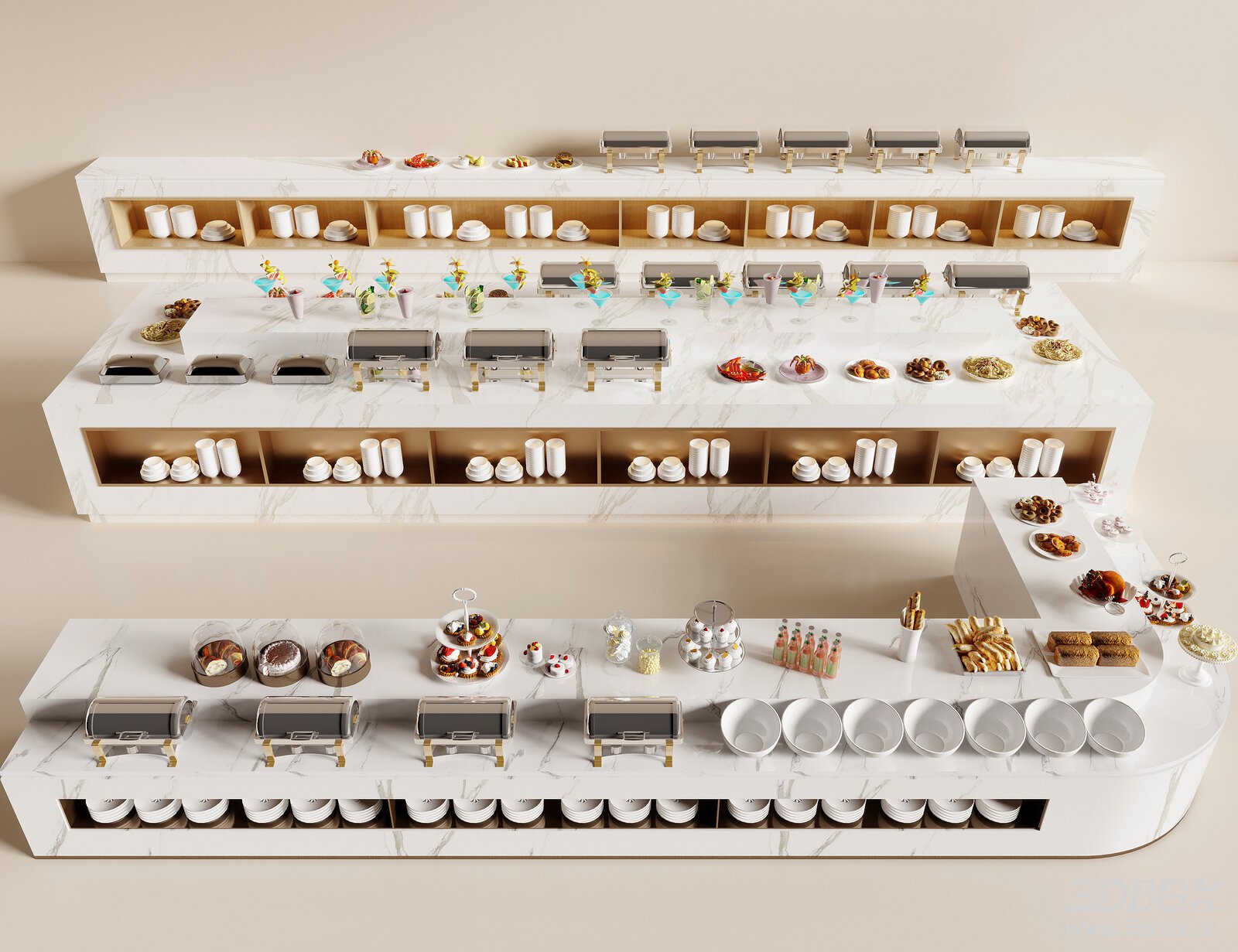 Modern Kitchen Tableware Display Cabinet
