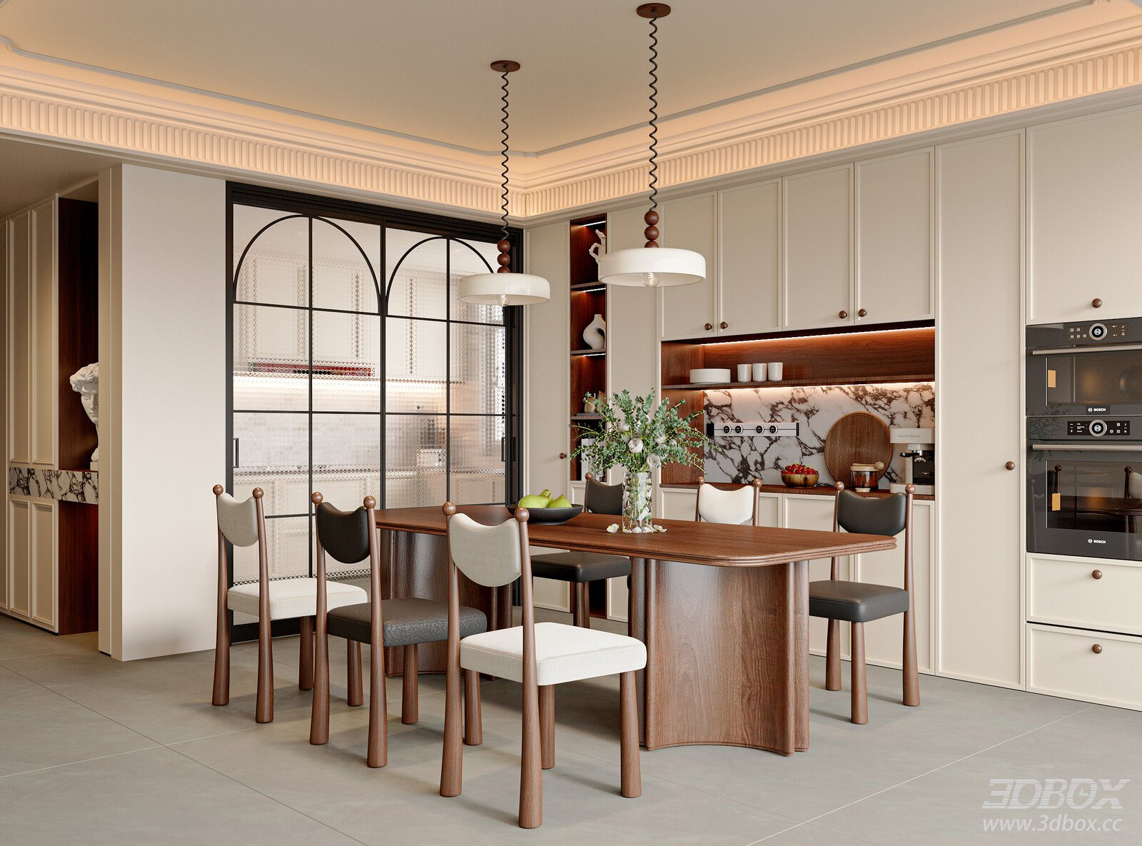 Modern Kitchen and Dining Room Interior