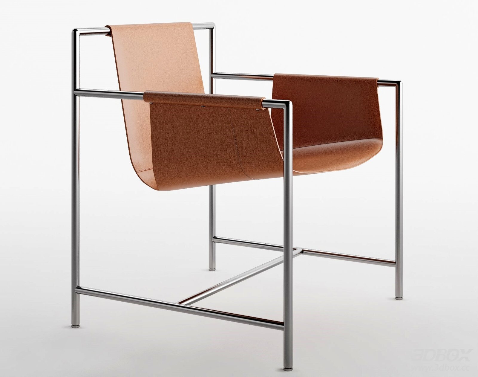 Modern Metal and Fabric Armchair