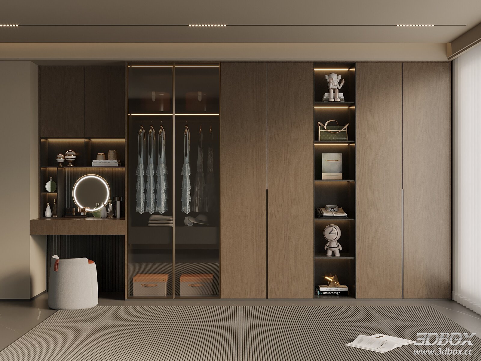 Modern Bedroom Wardrobe and Decoration Model