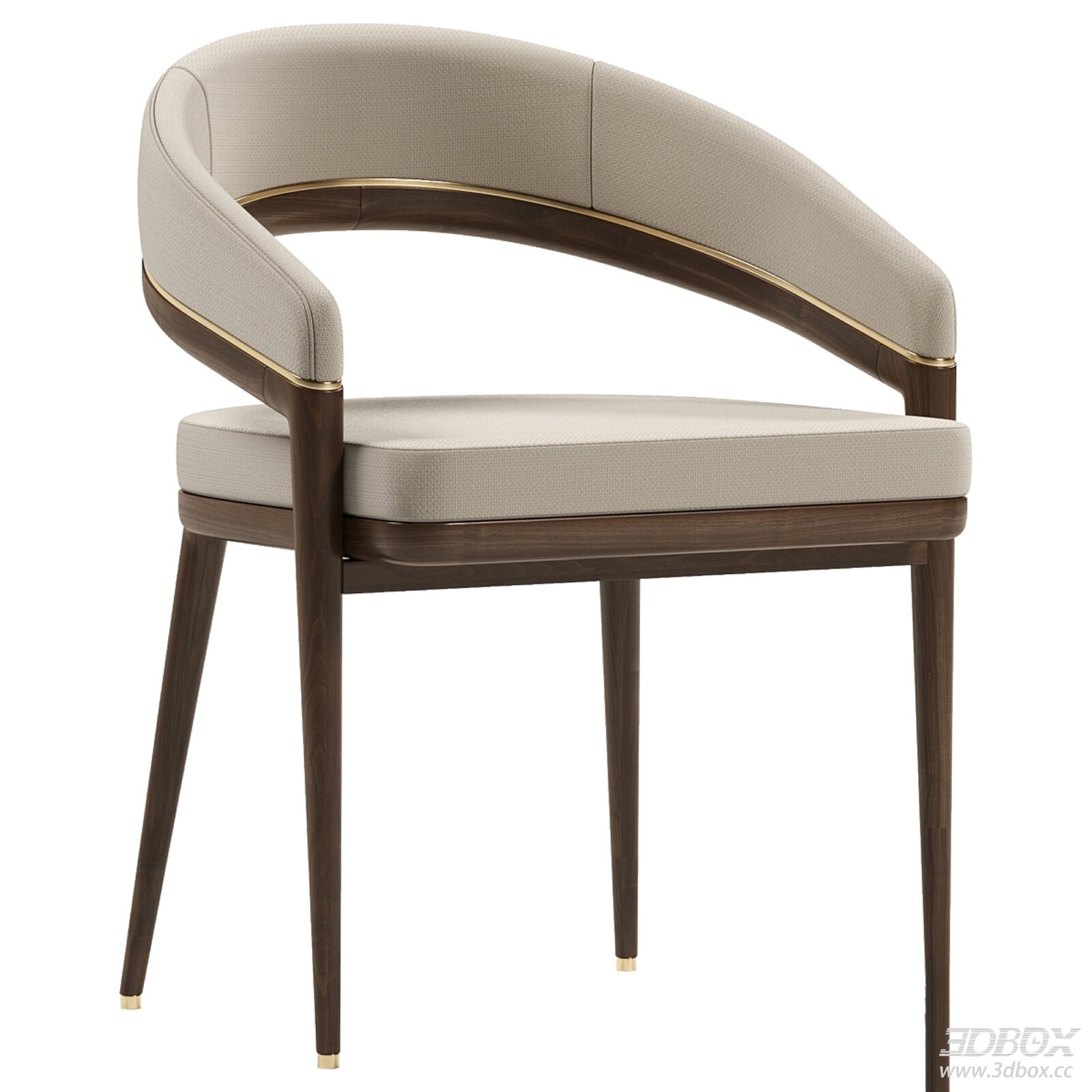 Modern Luxury Armchair with Wooden and Metal Frame