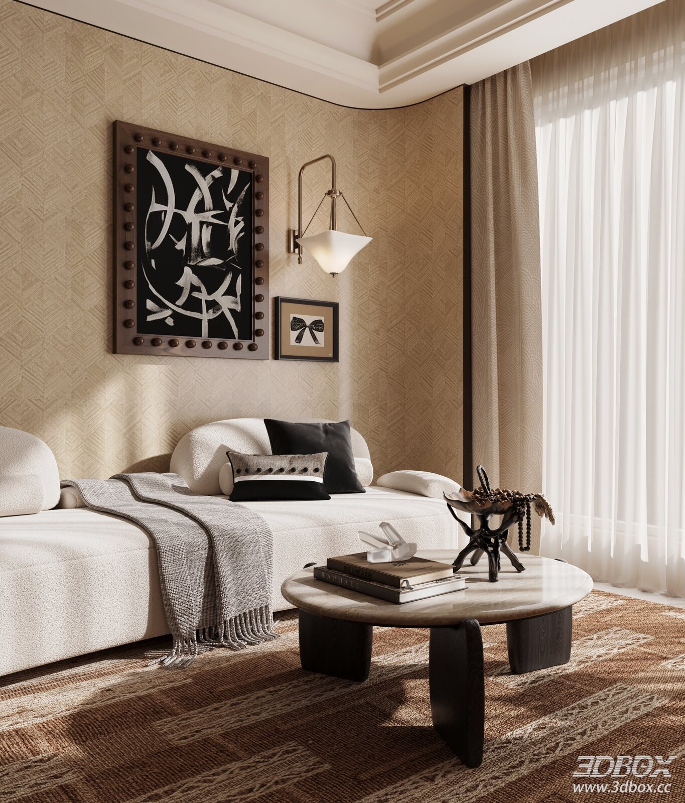 Modern Living Room Interior with Sofa and Coffee Table