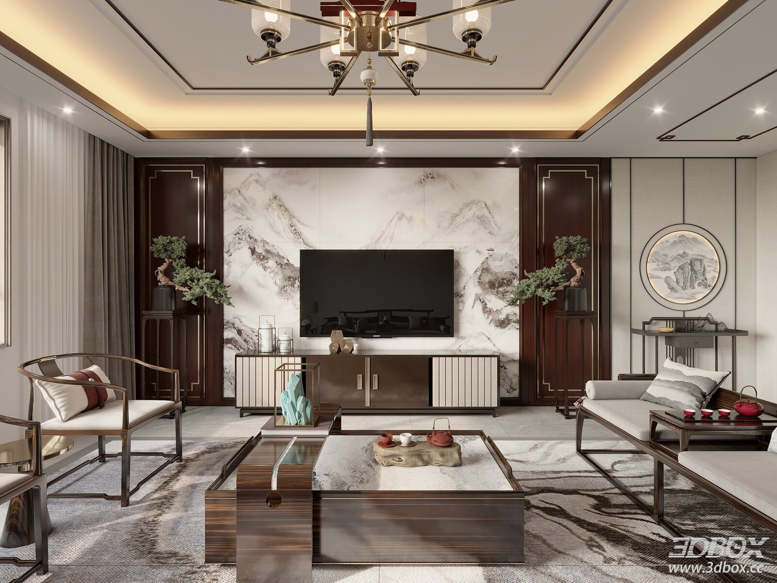 Modern Living Room Interior Model