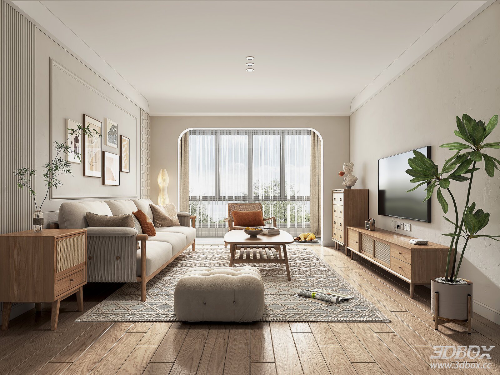 Modern Living Room Interior with Furniture