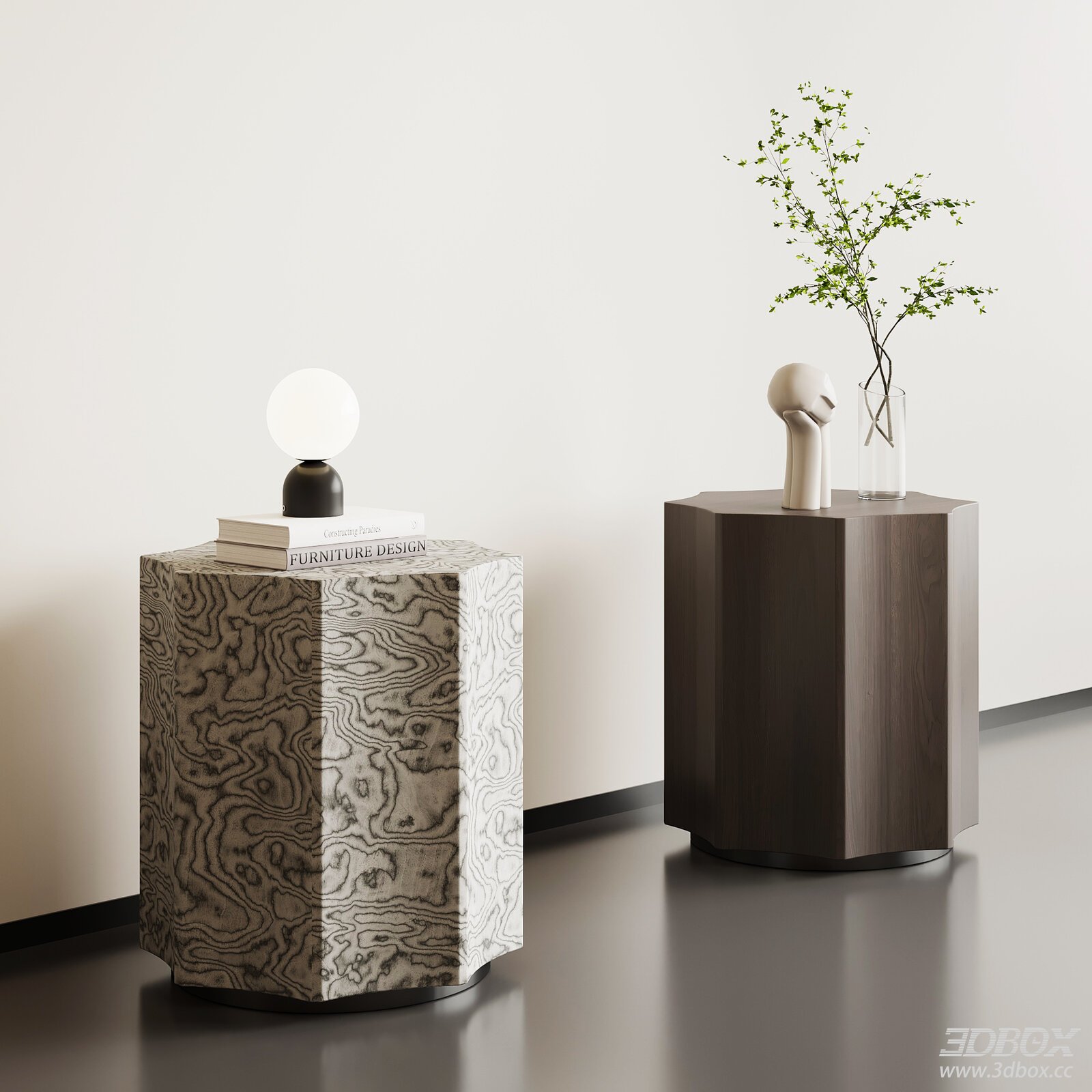 Modern Side Tables with Decoration