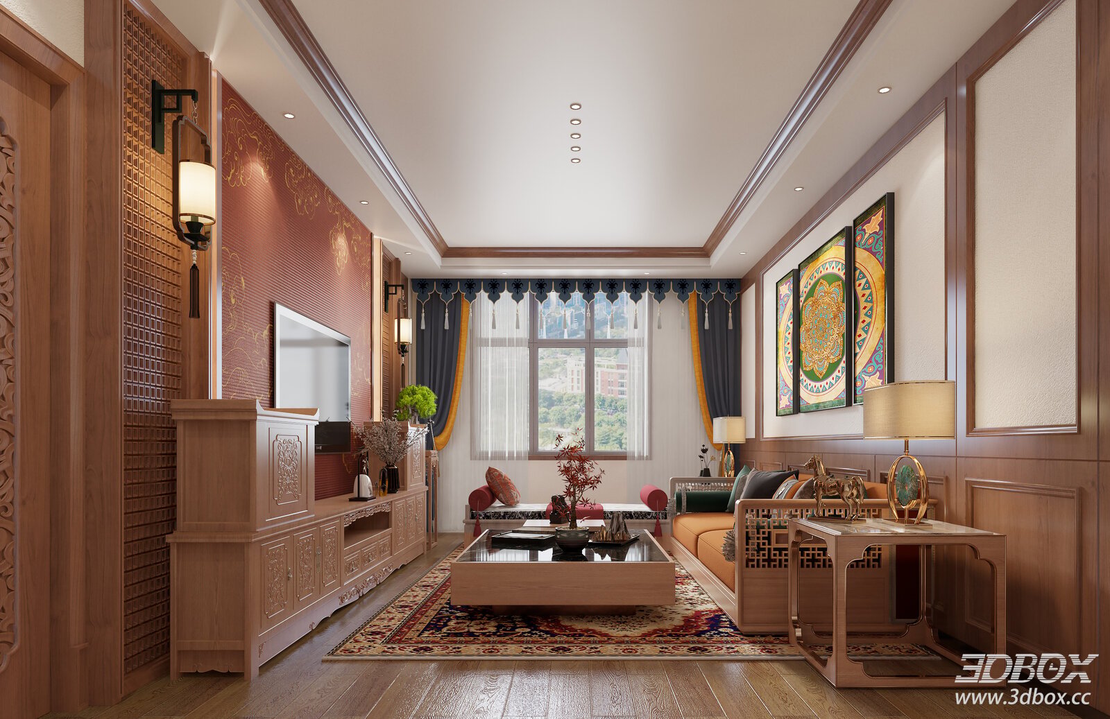 Modern Living Room Interior with Furniture