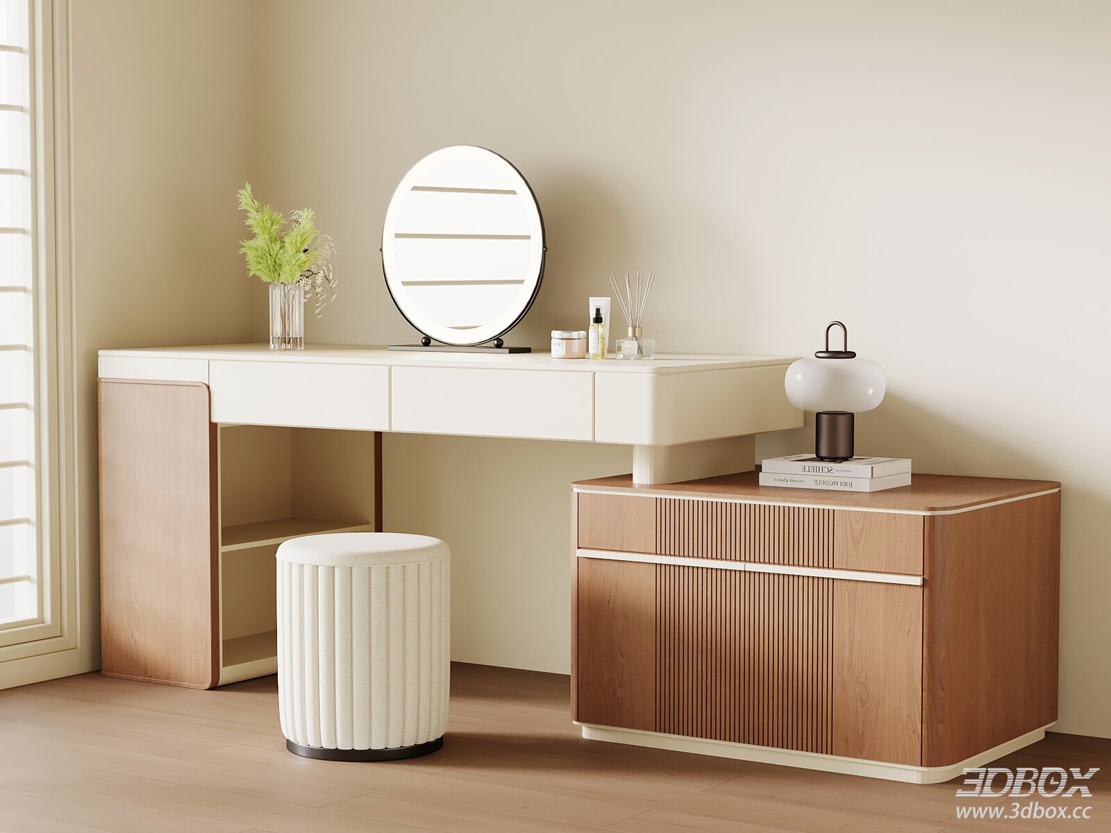 Modern Dressing Table with Stool and Accessories