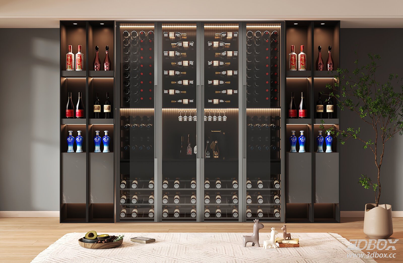 Modern Wine Cabinet for Living Room