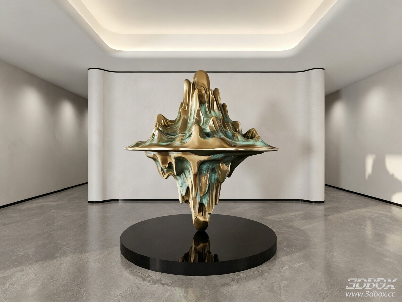 Modern Metal - Glass Sculpture