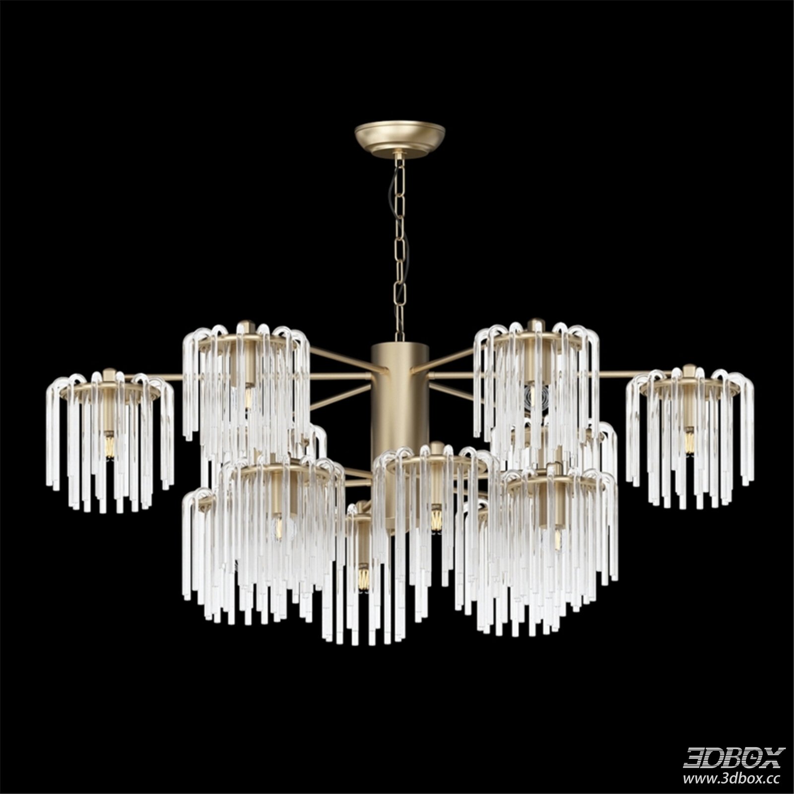 Modern Glass - Metal Ceiling Lamp