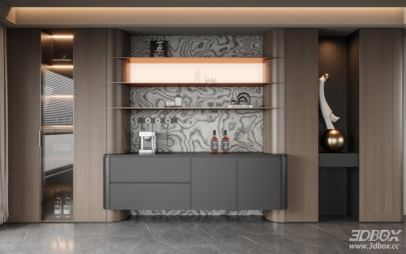 Modern Living Room Sideboard with Decor