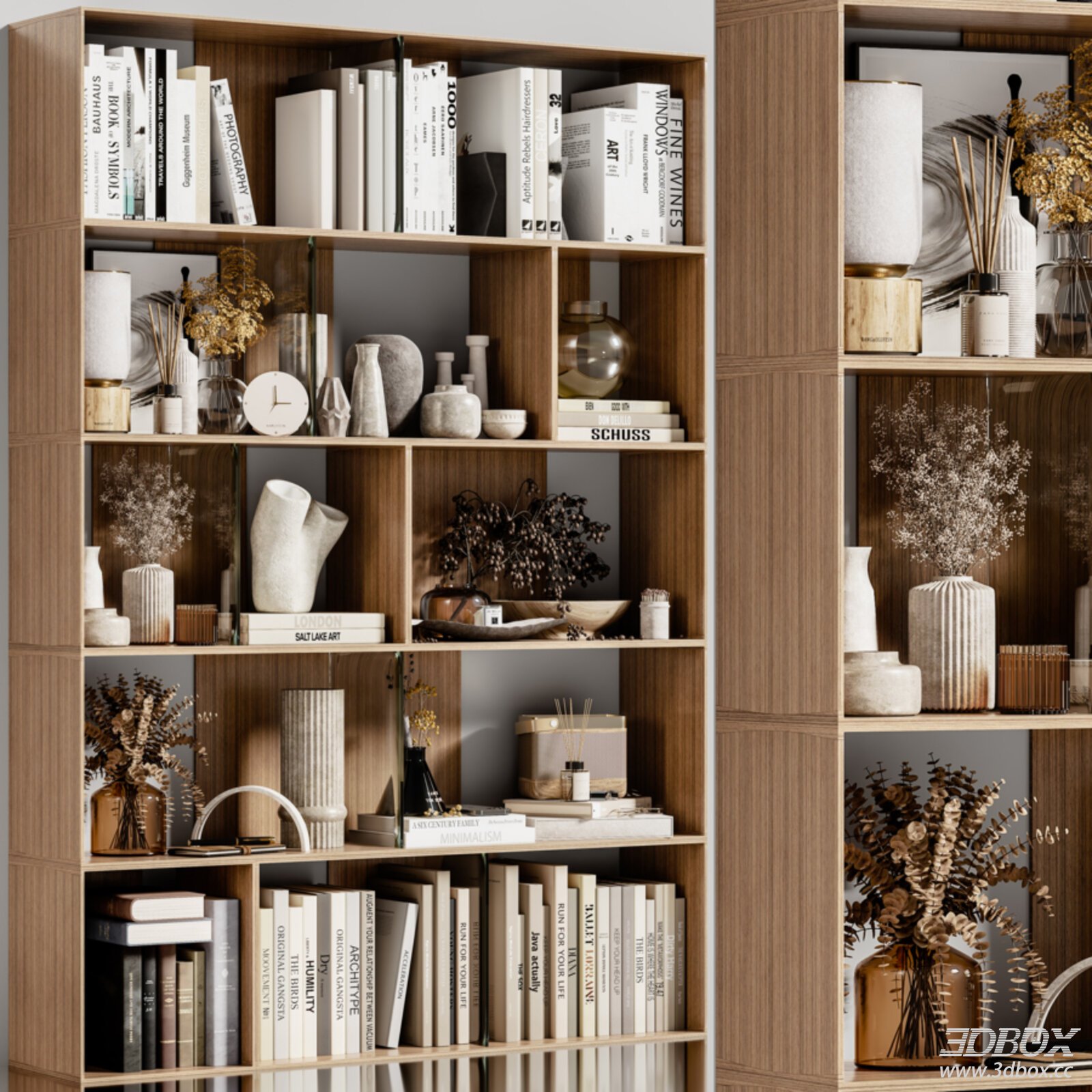 Modern Wooden Cabinet with Decorations