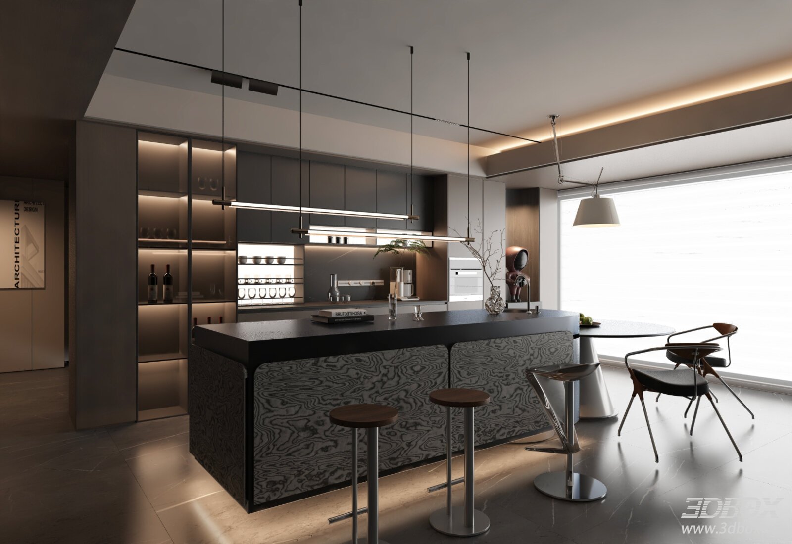 Modern Kitchen and Dining Room Interior
