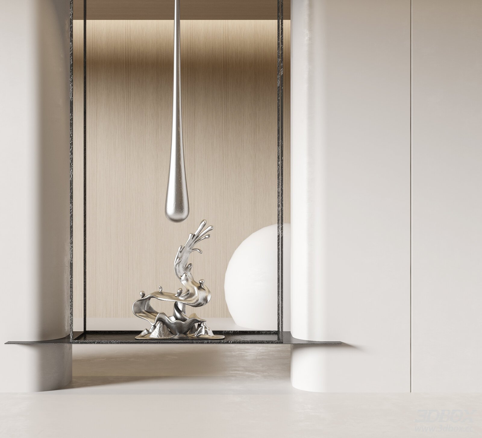 Modern Minimalist Sculpture Display in Room