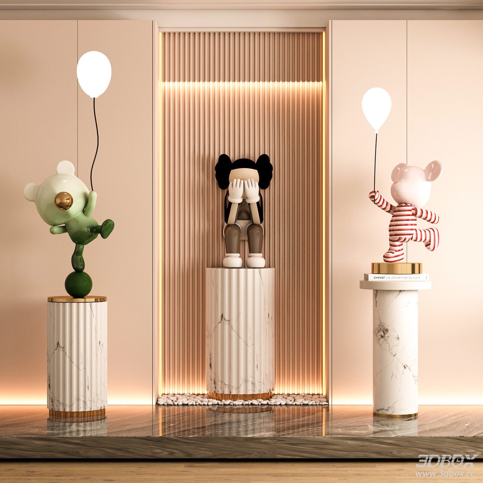 Modern Sculpture Decoration Set in Living Room