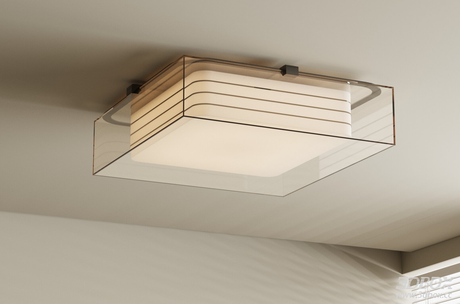 Modern Ceiling Lamp with Glass and Metal