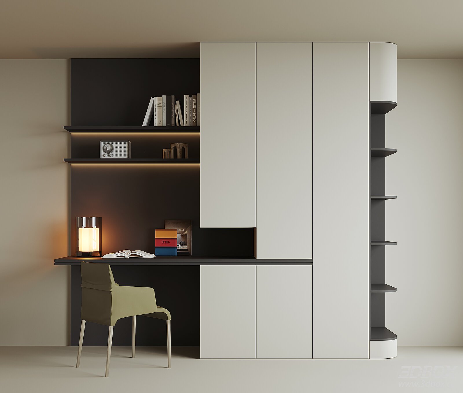 Modern Office Desk and Cabinet Set