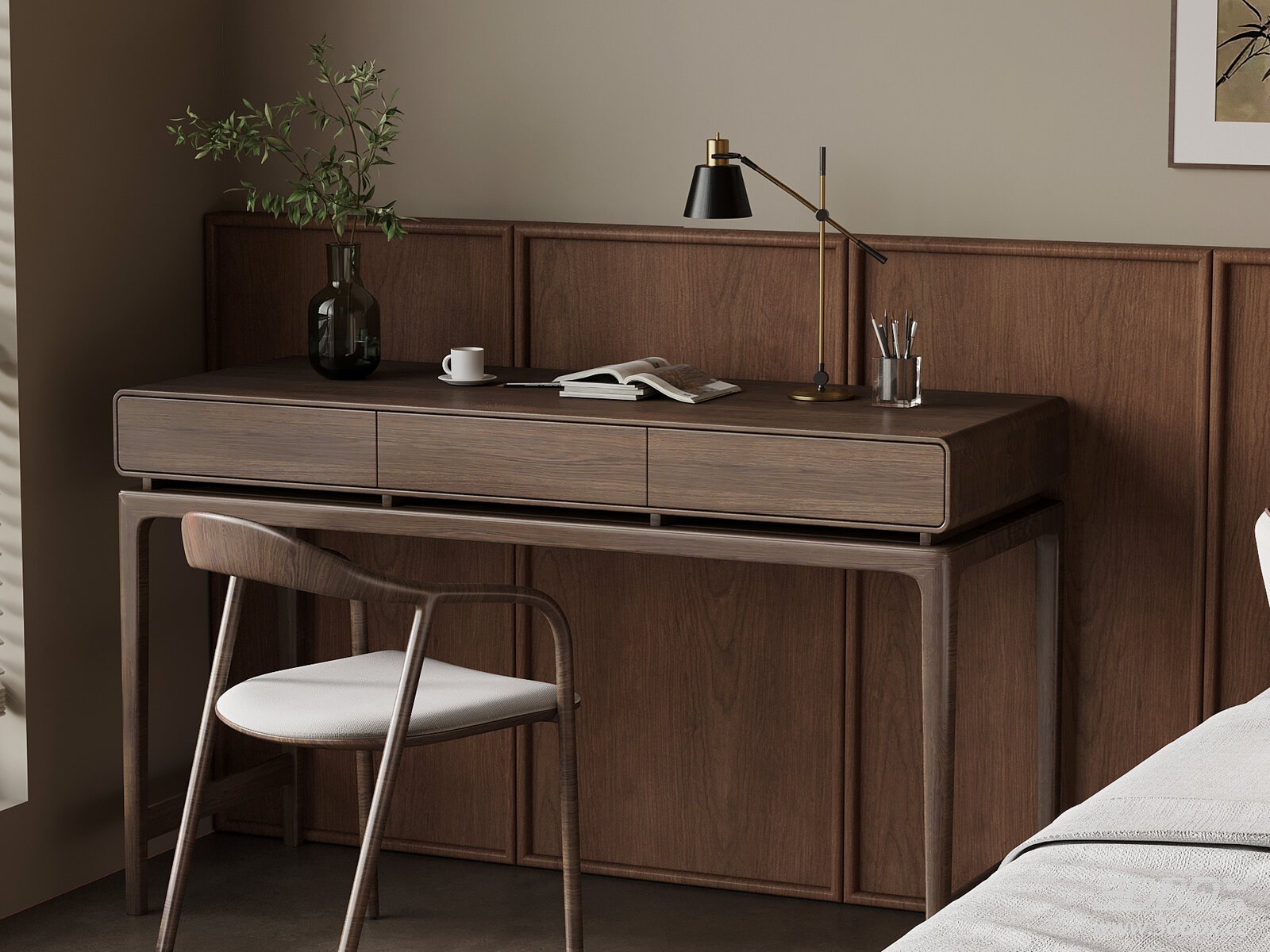 Modern Bedroom Desk and Chair Set