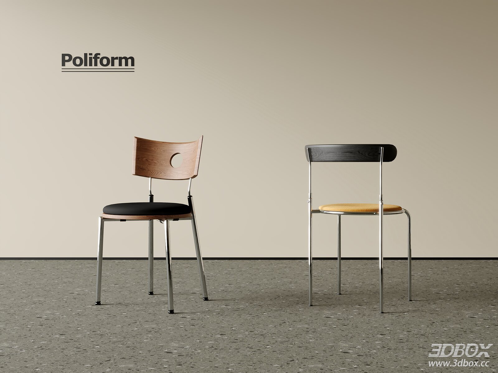 Modern Metal and Wood Chairs