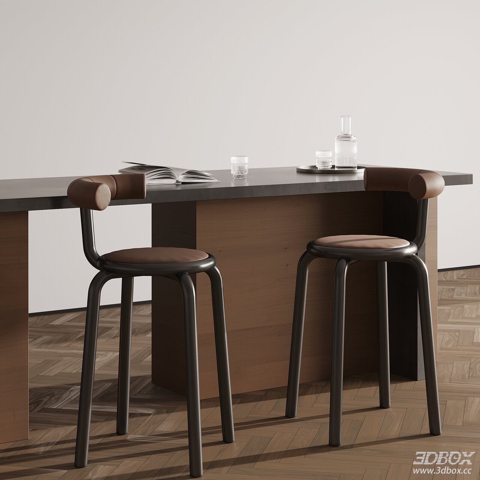 Modern Dining Table and Stools Set