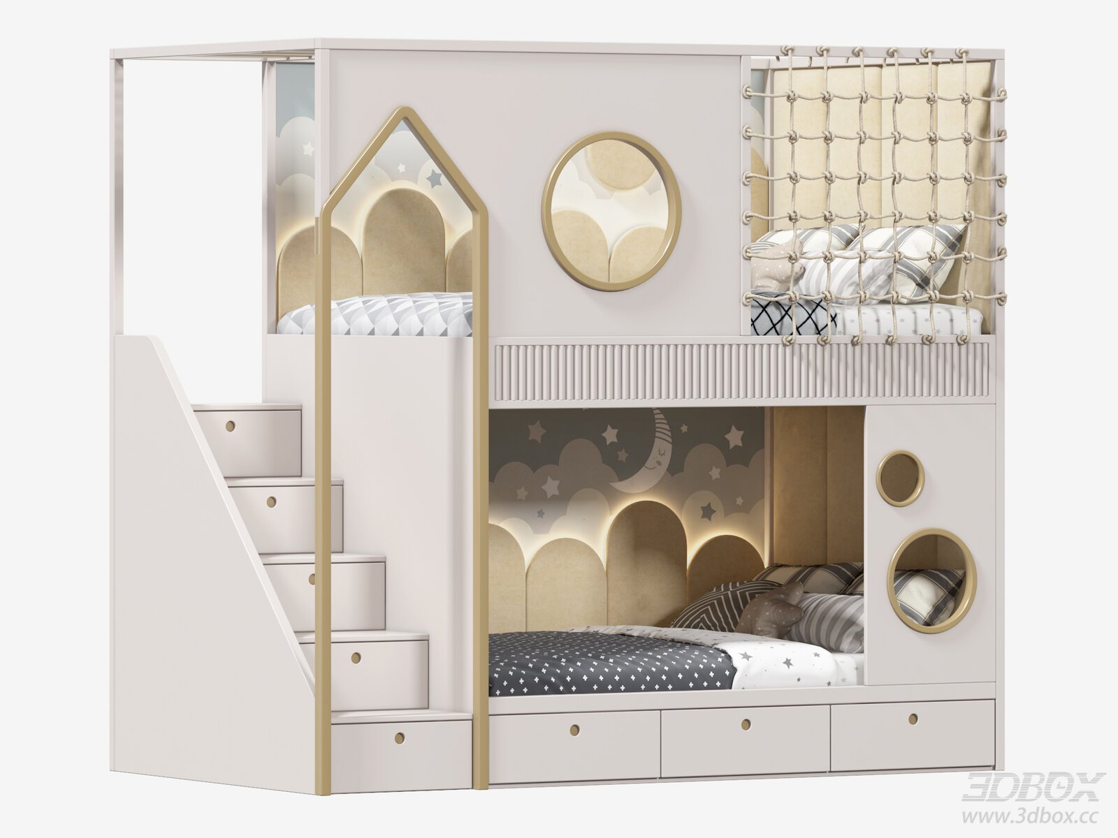 Minimalist Kid Bedroom Bunk Bed